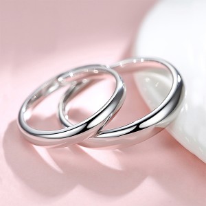 Silver Plated-Tone Domed High Polished Plain Tungsten Wedding Ring Band for Men&Women