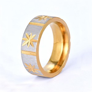 New Design Matte and High Polish Gold Jewelry Batch Flower Ring