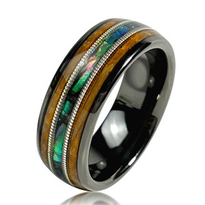 Wholesale Whiskey Barrel Wood Ring Custom Tungsten Opal Rings For Men