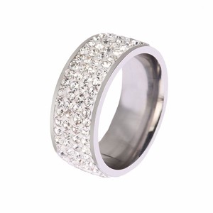 Shiny Full Diamond Ring Cubic Zirconia Rings CZ Diamond Multi Row Ring