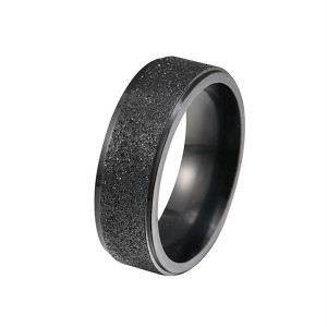 New Delivery for Ceramic Wedding Bands - New Double Beveled Four-Color Frosted Stainless Steel Couple Ring – Ouyuan