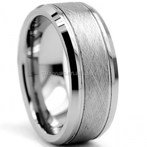 2023 New Design 8mm men 24k gold silver Tungsten carbide Rings For Men stone Diamond Wedding Ring Comfort Fit