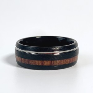 Mens Jewelry Whiskey Barrel Wood And Deer Antler Inlay Tungsten Wedding Band Ring