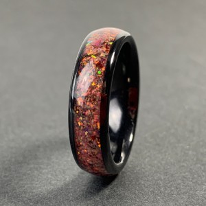 Factory Black Color Inlaid Opal New Desgin Engagement Wedding Ring Jewelry Tungsten Ring