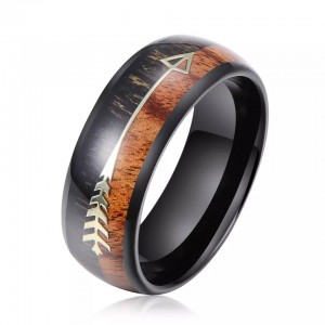 8mm Antlers Turquoise Tungsten Carbide Rings Vintage Men Rings Wood Inlay Real Opal Rings