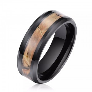 Green Camouflage Fashion Jewelry Party High Quality Tungsten Carbide Steel Ring For Men