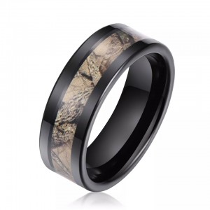 Green Camouflage Fashion Jewelry Party High Quality Tungsten Carbide Steel Ring For Men