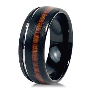 Mens Jewelry Whiskey Barrel Wood And Deer Antler Inlay Tungsten Wedding Band Ring