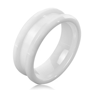 Fashion OEM 8mm Blank White Ceramic Engagement Wedding Ring for Man and Women