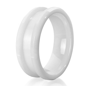 Fashion OEM 8mm Blank White Ceramic Engagement Wedding Ring for Man and Women