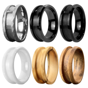 Wholesale fashion jewelry 8mm Mens Blank Tungsten Carbide Wedding Ring For Inlay