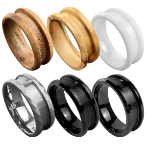 Wholesale fashion jewelry 8mm Mens Blank Tungsten Carbide Wedding Ring For Inlay