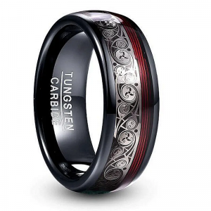 Fashion Jewelry 8mm black Tungsten Ring For Men Women Fashion Engagement Wedding Band rings