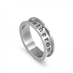 Fashion jewelry Alphabet Fluted Ring Vintage Freedom titanium ring silver Couples ring