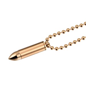 Bullet Necklace Holder Memorial Keepsake Stainless Steel Pendant Necklace