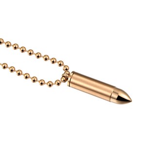 Bullet Necklace Holder Memorial Keepsake Stainless Steel Pendant Necklace