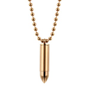 Bullet Necklace Holder Memorial Keepsake Stainless Steel Pendant Necklace