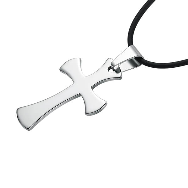 Cross Necklace for Men Silver Stainless Steel Plain Cross Pendant Necklace for Men Featured Image