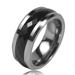 China manufacturer Tungsten men jewelry wholesale men rings tungsten carbide rings inlay silver plated rings