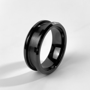 High Quality 8 Mm Black Ceramic Ring Blank For Off-set Inlay